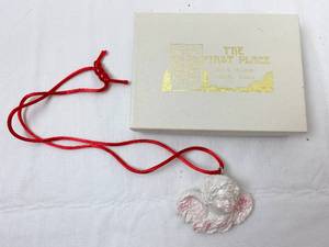 lot 9249 image: Babs Mellor Christmas Angel Necklace w Box, The First Place Wichita Artist