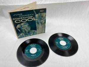 lot 9251 image: Vintage Vinyl Records w Sleeves 45 rpm, Capitol - June Christy Something Cool