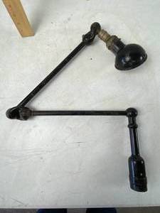 lot 6057 image: Vintage Adjustable Work Area Shop Light  Desk Lamp - VERY COOL