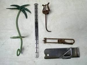 lot 6064 image: Vintage Measuring Devices and Wall Hanging