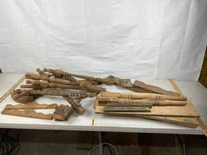 lot 6076 image: Vintage Wood Table Parts - Great for Projects
