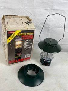 lot 6100 image: Colman Electronic Ignition Propane Lantern w original box. Great condition