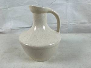 lot 6108 image: Vintage Speckled WhiteCream Pottery Pitcher