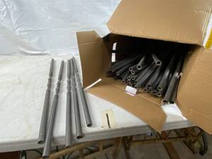 lot 6112 image: Lot of DekPro  Black Round Decorative, Aluminum Baluster NEW For Deck Rails
