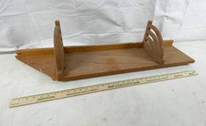 lot 6115 image: Vintage Wood Corner Shelf See pics for measurements