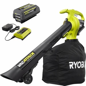 lot 105 image: RYOBI 40V Vac Attack Cordless Leaf VacuumMulcher with 5.0 Ah Battery and Charger