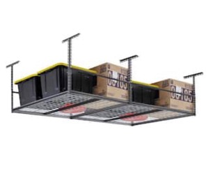lot 112 image: Muscle Rack SilverVein (Black) Adjustable Height Wire Overhead Garage Storage Rack (96 in W x 48 in D)
