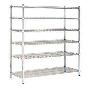 lot 127 image: hdx 48 in. w x 72 in. h x 18 in. d decorative wire chrome finish commercial shelving unit