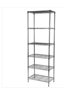 lot 128 image: HDX Chrome 6-Tier Metal Wire Shelving Unit (24 in. W x 60 in. H x 14 in. D)