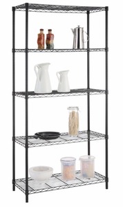 lot 130 image: HDX 5-Tier Black Wire Shelving Unit