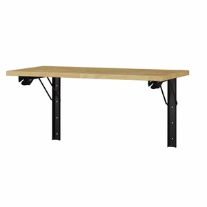 lot 132 image: Industrial 4 ft. Folding Wood Top Workbench