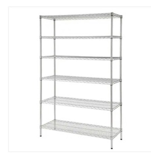 lot 144 image: HDX Chrome 6-Tier Heavy Duty Metal Wire Shelving Unit (48 in. W x 72 in. H x 18 in. D)