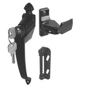 lot 175 image: Prime-Line 1-34 in., Black, Colonial Push Button Lock with Key