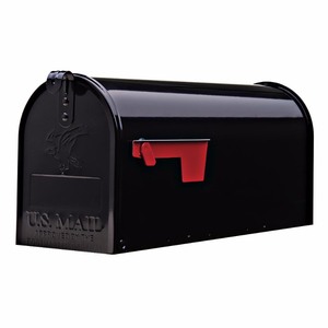 lot 182 image: Gibraltar Mailboxe Elite Medium, Steel, Post Mount Mailbox, Black, E1100B00