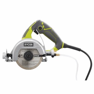 lot 215 image: Ryobi Tile Saw 4 Inch Wet Diamond Blade Ceramic Floor Inatallation Power Tool