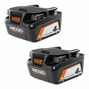 lot 270 image: RIDGID 18V Lithium-Ion 4.0 Ah Battery (2-Pack)