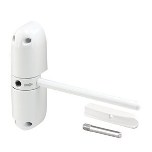 lot 295 image: Safety Spring Door Closer, 4-14 in., Diecast Construction, White, Non-Handed