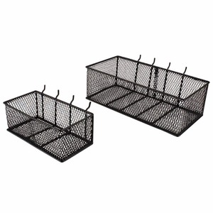 lot 304 image: Steel Mesh Pegboard Basket in Black(2-Pack)