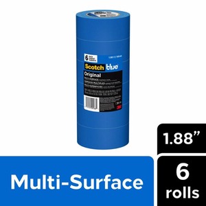 lot 306 image: ScotchBlue Original Painters Tape, Blue, 1.88 in x 60 yd, 6 Rolls