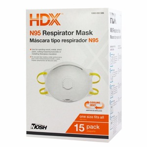 lot 307 image: HDX N95 Disposable Respirator Valve Box (15-Pack)