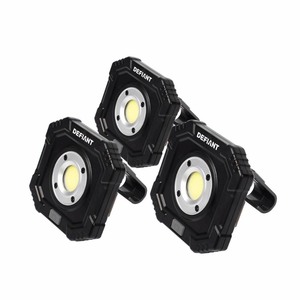 lot 321 image: Defiant 600 Lumens Compact Utility Lights with Magnetic Hook (3-Pack), balck