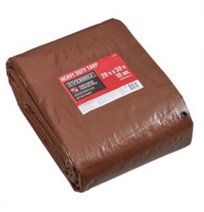 lot 364 image: Everbilt 20 ft. x 30 ft. BrownSilver Heavy Duty Tarp, 10 MIL, Covers 600 sq ft