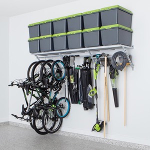 lot 365 image: Garage Essentials 96 in. W Ultimate Shelf and Track Storage System