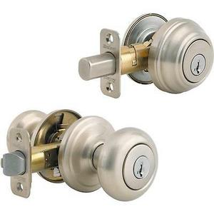 lot 157 image: Kwikset Signature Series Satin Nickel Juno Combo Lockset 991j 15 Smt Cp K4