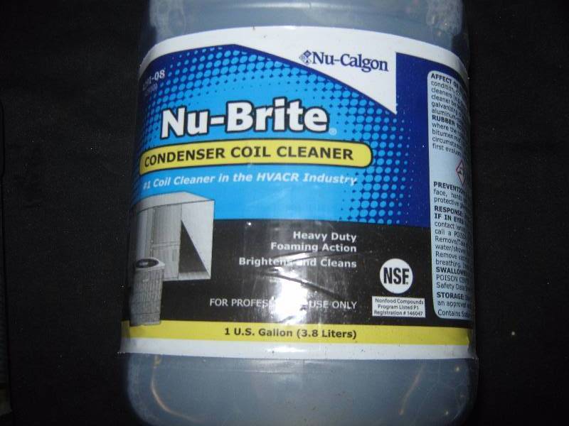 (2) ct. lot NuBrite Condenser Coil Cleaner, 1 gallon bottles, sealed