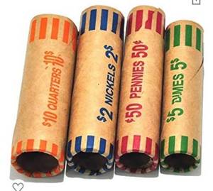 lot 9007 image: L LIKED 512 Assorted Coin Preformed Wrappers, Quarters, Pennies, Nickels and Dimes (512 Assorted)