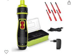lot 9018 image: Insulated Screwdriver Set -0.4- 8Nm Electric Cordless Screwdriver 4V Power Electric Screwdriver with Rechargeable Battery, LED Lights, 6 Torque Setting, Insulated Screw Bits, Fast-Charging USB in Kit