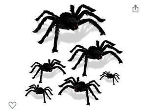 lot 9019 image: Halloween Decorations, VATOS Spider Set Large Decor Halloween Props 6 PCS Realistic Hairy Scary Creepy Fuzzy Giant Spiders Fake Party Favor House Dcor for Home Web Outdoor Outside Indoor Yard Costume