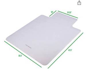 lot 9023 image: Mind Reader OFFCMAT-CLR Office Carpet 36 x 48, Easy Glide, Floor Mat for Computer Desk Chair, Anti-Skid, Stays in Place, Clear