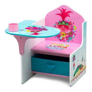 lot 9025 image: Trolls World Tour Chair Desk with Storage Bin by Delta Children