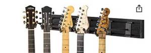 lot 9033 image: String Swing SW5RL-B-K Guitar Keeper Bundle with 5 Guitar Hangers & 1 Black Vein Strong Wall Mount