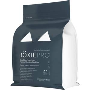 lot 20008 image: BoxiePro Deep Clean, Scent Free, Probiotic Clumping Clay Litter, 28 lb.