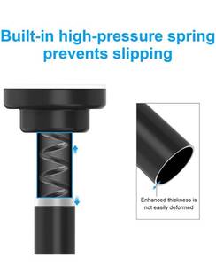 lot 20020 image: TEECK Shower Curtain Rod, 40-73 inch Adjustable Tension Spring, Shower Curtain Rod Tension, Premium 304 Stainless Steel, Anti-Slip, No Drilling, No Rust, for Bathroom, Black