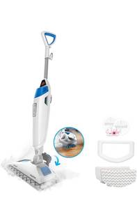 lot 20030 image: Bissell Power Fresh Steam Mop with Natural Sanitization, Floor Steamer, Tile Cleaner, and Hard Wood Floor Cleaner with Flip-Down Easy Scrubber, 1940A