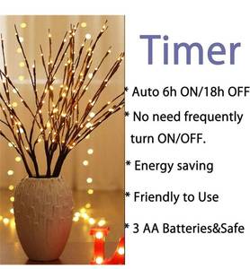 lot 20032 image: AMARS 3pcs Lighted Artificial LED Branch Lights with Timer Battery Operated Fairy Spirit Decorative Twig Tree Decorations for Home Living Room Vase Christmas (29inch, Auto 6H ON18H Off, Warm White)
