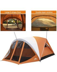 lot 20036 image: AsterOutdoor Camping Dome Tent 6 Person with Screen Room & Removable Rain Fly, Large Screen Room Porch, Waterproof, Easy Setup for Family Camping, Backpacking, Hiking, Adventure