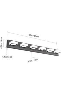 lot 20037 image: Ralbay LED Modern Vanity Lights Fixtures 6 Lights Black Vanity Lights Acrylic Modern Matte Black Vanity Lights for Bathroom