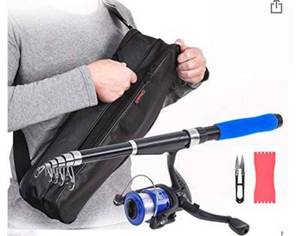 lot 9060 image: JPTACTICAL Telescopic Fishing Rod and Reel
