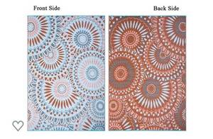 lot 9070 image: Santextile TT007 Reversible OutdoorIndoor Plastic Rug,Easy to Clean,Perfect for Garden, Patio, Picnic, DeckingBlue-8x10