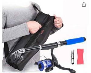 lot 9071 image: JPTACTICAL Telescopic Fishing Rod and Reel