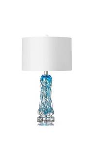 lot 19007 image: Table Lamp 26 Amber Glass Desk Table Lamps  Hand-Crafted Twist Crystal Lamp for Bedroom Study and Living Room