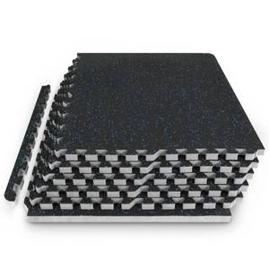 lot 9167 image: PROSOURCEFIT Rubber Top Thick Exercise Puzzle Mat Blue 24 in. x 24 in. x 0.75 in. EVA Foam Interlocking Tiles (6-Pack (24 sq. ft.)