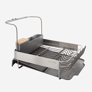 lot 9170 image: Kitchenaid Full Stainless Steel Expandable Dish Rack Gray
