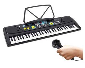 lot 9174 image: Digital Piano Kids Keyboard - Portable 61 Key Piano Keyboard, Learning Keyboard