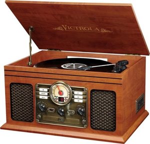 lot 17018 image: Victrola - Bluetooth Stereo Audio System - Mahogany