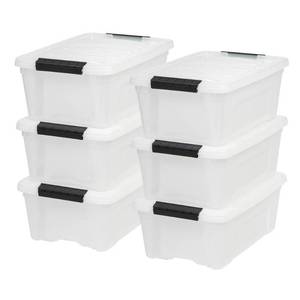 lot 17023 image: IRIS USA, Inc TB-42 12 Quart Stack & Pull Box, Multi-purpose Storage Bin, 6 Pack, Pearl